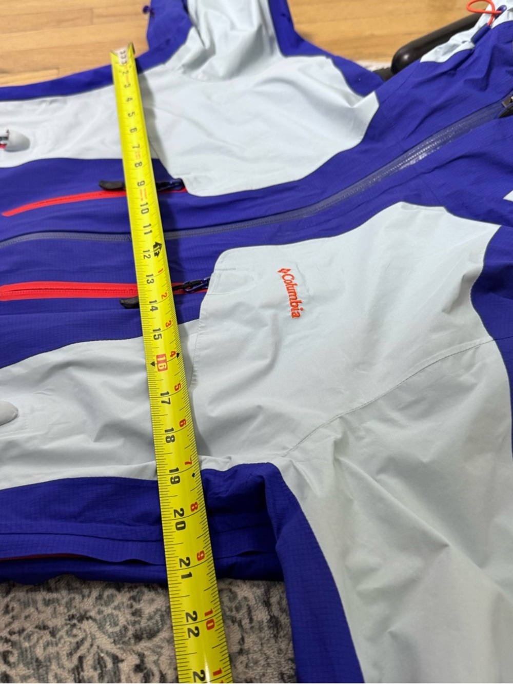 Columbia Omni-Dry Womens Jacket Hooded Waterproof Ski Shell Blue Gray Size L - Picture 14 of 15